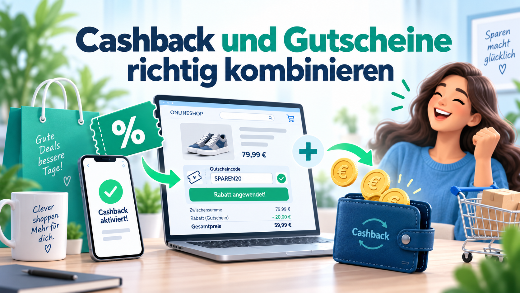 Cashback und Gutscheine richtig kombinieren
